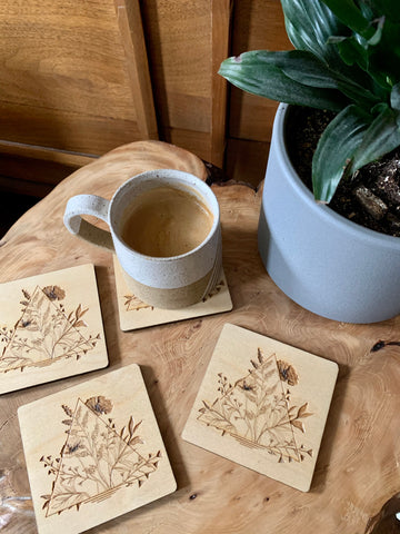 Inverted Floral Triangle Coasters