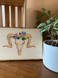 Live Edge Floral Skull Art